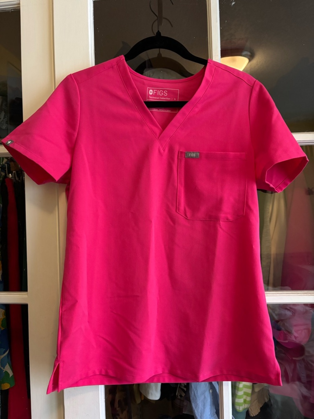 Figs Hot Pink Catarina Scrub Top